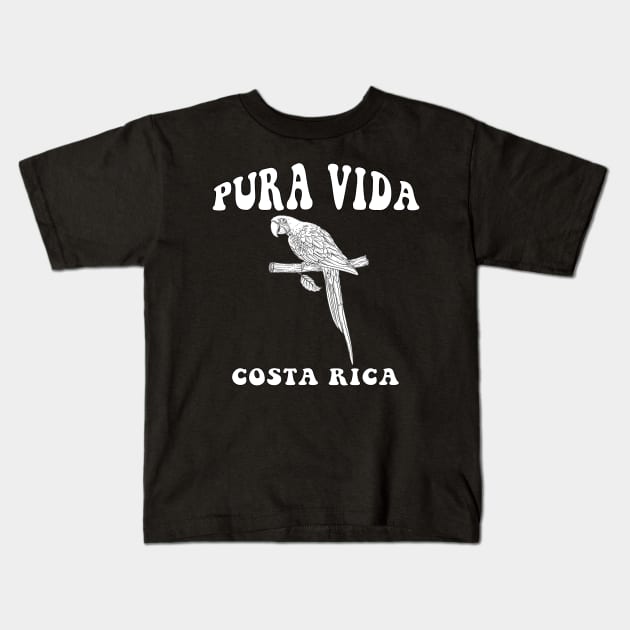 Pura Vida Costa Rica - Parrot Cute Funny Kids T-Shirt by blacckstoned